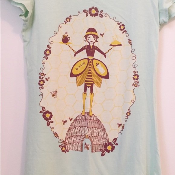 Blue Platypus Mint Green T-Shirt with Beekeeper Print - Picture 6 of 7